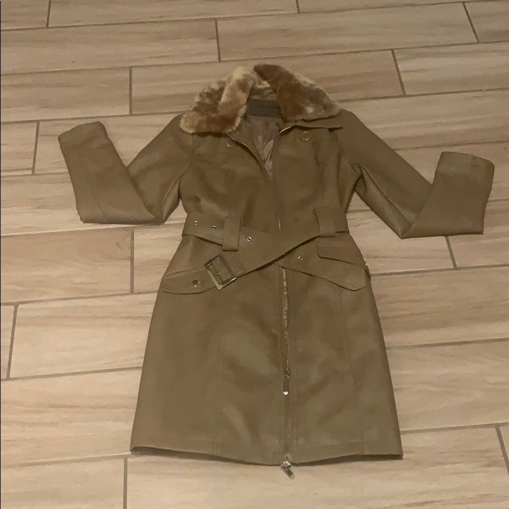 Faux leather coat